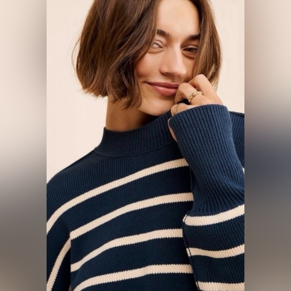 Free People East Street Striped Cropped Pullover - Picture 4 of 8